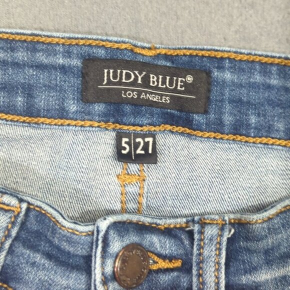 Judy Blue Jeans Women's 27 Blue Skinny Fit Denim Distressed - Picture 10 of 13